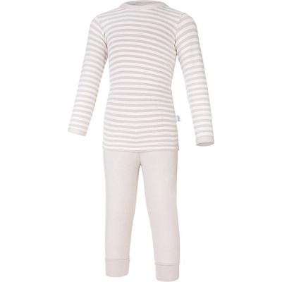 Little Angel Pyžamo DR smyk Outlast® Pruh bílá káva latte