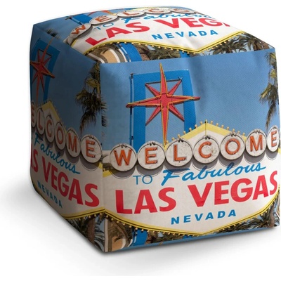 Sablio Taburet Welcome to Las Vegas: 40x40x40 cm