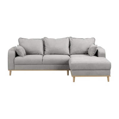 ROPEZ Светлосив ъглов диван (десен ъгъл) Beata - Ropez (Beata Prawa tk. Enjoy 20 nogi natura)