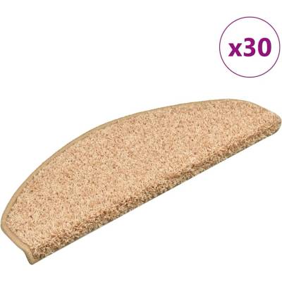 vidaXL Schodové rohože 30 ks 65 x 21 x 4 cm zlaté, půlkulaté, velké