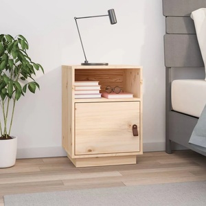 vidaXL Нощно шкафче, 40x34x55 см, борово дърво масив (818315)