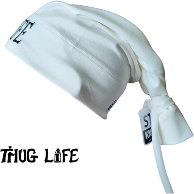 Street Knowledge Бийни шапка в бяло с бродерия Thug life tattoo Street KnowledgeSK-0073 - Бял, размер L/XL