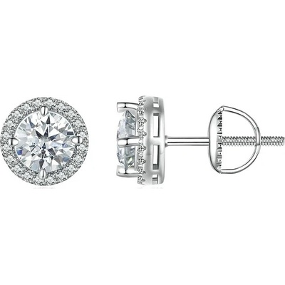 P&J Jewellery stříbrné moissanitové náušnice Amara SME4