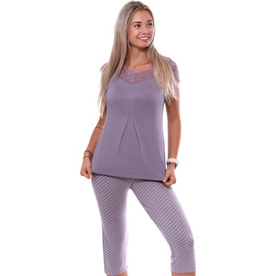 1D1321 dámské kapri s krajkou hnědé – Zboží Mobilmania