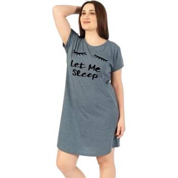 Макси нощница в сиво-син цвят с надпис