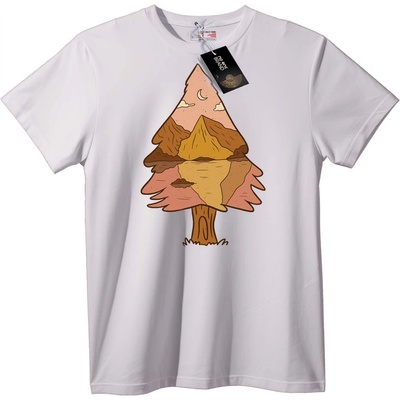 NOONEBRAND Тениска Планински Пейзаж - 5XL, White