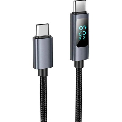 Hoco X112 typ C na typ C s displejem 3A 60W 1m černý