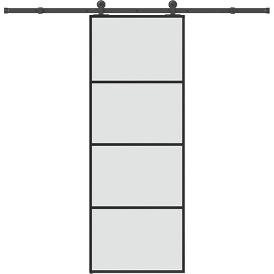 vidaXL Плъзгаща се врата с обков 76x205 см ESG стъкло и алуминий (3332864)