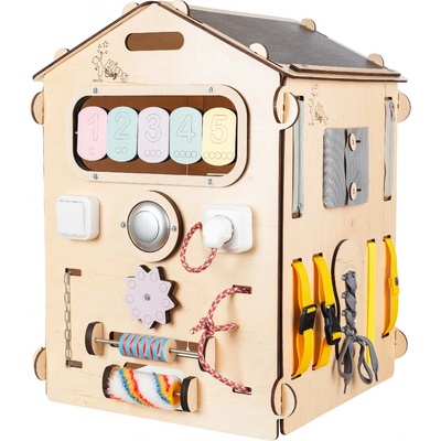 BusyKids Activity board domeček natura pastel – Sleviste.cz