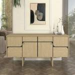 TopMebel Конзола Lava TopMebel от меламин в цвят рота дъб - антрацит 150x44.6x76cm