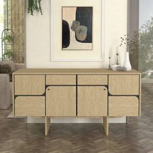 TopMebel Конзола Lava TopMebel от меламин в цвят рота дъб - антрацит 150x44.6x76cm