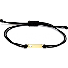 Blink-Blink šnúrkový náramok so zlatým príveskom PLATNIČKA so SRDCOM 6323ZCiG