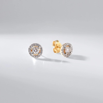 Lillian Vassago Klasické peckové zlaté náušnice s diamanty LLV59-DER043Y