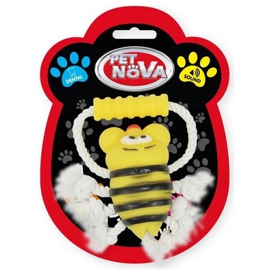 PET NOVA DOG LIFE STYLE Hračka Včela na šnúrke s držadlom 26 cm
