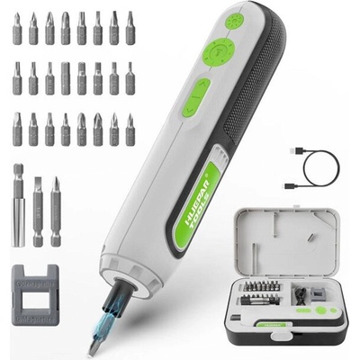 Huepar Отвертка акумулаторна, Huepar SD01, 4V, 2Ah, 6Nm, 1/4", USB-C, с накрайници (UNI-01012823)