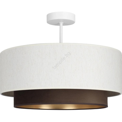 BELIS Плафон NATIA 1xE27/60W/230V диаметър 45 см бял/кафяв (BE1011)