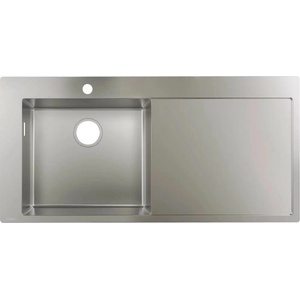 Hansgrohe Кухненска мивка Hansgrohe S71 от неръждаема стомана 104.5x51 см с ляв отцедник (43331800) Мивка за вграждане