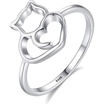 Silenti Jewelry Сребърен пръстен "Kitty" - 5 - 49мм (15.6мм диам. )