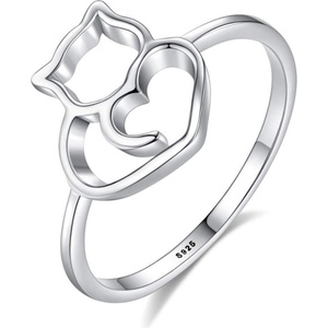 Silenti Jewelry Сребърен пръстен "Kitty" - 5 - 49мм (15.6мм диам. )