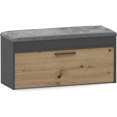 DobreSny Botník s lavicí Parma dub artisan / šedá