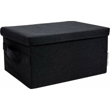 Bigso Box of Sweden úložný box s vekom 34 x 45 x 25 cm čierny