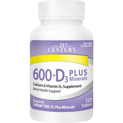 21st Century Calcium 600 + D3 + Minerals [120 Таблетки]