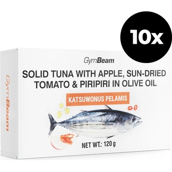 GymBeam Риба тон в зехтин с ябълки, сушени домати и Пири Пири 10 x 120 g