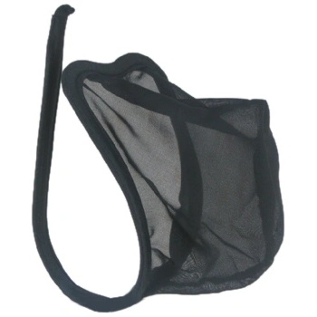 SuperLove Invisible Strapless Transparent C String for Men Black