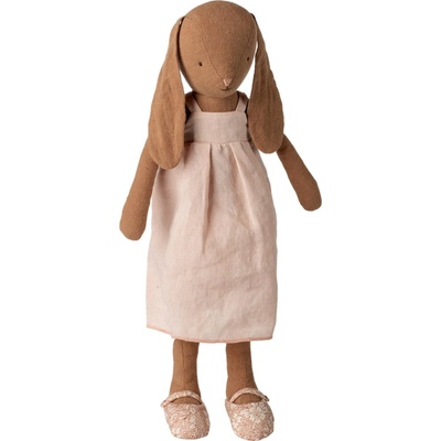 Maileg Králíček Chocolate brown Dress / shoes – size 3 hnědá barva textil