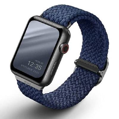 Aspen Adjustable Braided Band - текстилна каишка за Apple Watch 38мм, 40мм, 41мм (тъмносин)