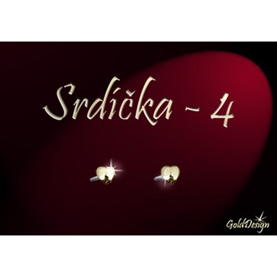 Gold Design srdíčko 4 zlacené GD844
