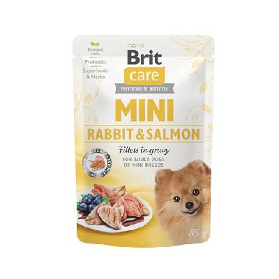 Kapsička pre psov Brit Care Mini Rabbit & Salmon filety v šťave 85 g