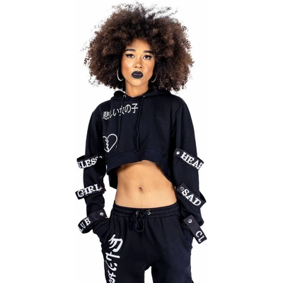 HEARTLESS дамско худи heartless -sad girl club- ЧЕРЕН - poi1186