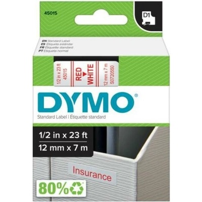 Dymo D1 12 mm biela červená