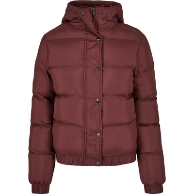 Urban Classics Ladies Hooded Puffer Jacket vínová