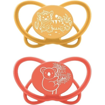 NIP Силиконови залъгалки NIP My Butterfly Green - Тигър и коала, 16-32 м, 2 броя (34000821316201)
