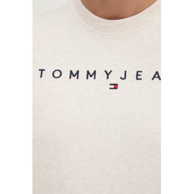 Tommy Jeans Памучна тениска Tommy Jeans в бежово с апликация DM0DM20744 (DM0DM20744)