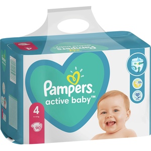Pampers Бебешки пелени Pampers - Active Baby 4, 90 броя (1100004127) - ozone