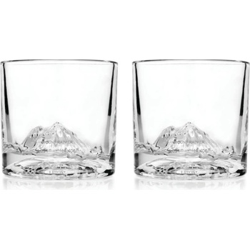 Liiton Комплект чаши за уиски LIITON 1009930 Mount Rainier, 260 мл, 2 бр, Удебелени стени, 3D дъно с форма на Връх Рейниър, Прозрачен (1009930)