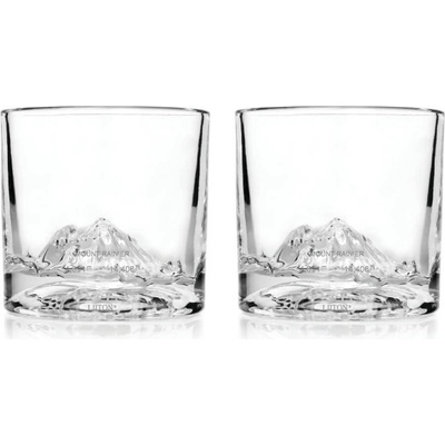Liiton Комплект чаши за уиски LIITON 1009930 Mount Rainier, 260 мл, 2 бр, Удебелени стени, 3D дъно с форма на Връх Рейниър, Прозрачен (1009930)