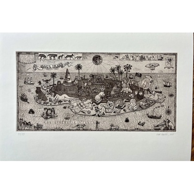 Ivan Kováčik, Dog's Island II. 21x40 cm