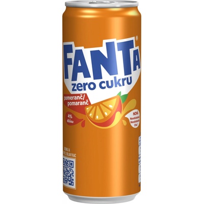 Fanta pomeranč bez cukru 330 ml