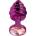 Sensual Метално дилдо Butt Plug с оребрение "PURPLE HONEY PINK" 7 см. Размер - S