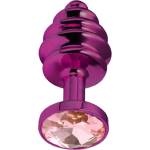 Sensual Метално дилдо Butt Plug с оребрение "PURPLE HONEY PINK" 7 см. Размер - S
