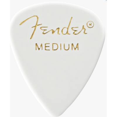 Fender Classic Celluloid Pick, 351 Shape, White - trsátka (různé tvrdosti) Trsátko - tvrdost: Medium