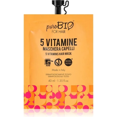 puroBIO Cosmetics 5 Vitamins подхранваща маска за коса 40ml