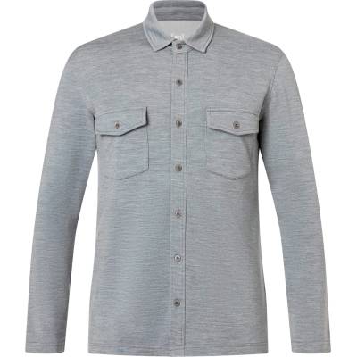 super. natural Мъжка риза с копчета super. natural Adventure Shirt Merino shirt - Cashmere Grey Melange - размер XXL (216-4298-0515)