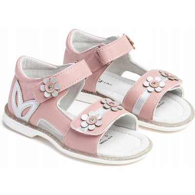 Wojtyłko 22302 sandále ružové s kvietkami