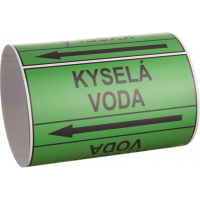 Páska na značení potrubí Signus M25 - KYSELÁ VODA Samolepka 100 x 77 mm, délka 1,5 m, Kód: 25960