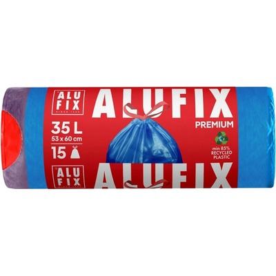 Alufix Vrecia na odpadky zaťahovacie LDPE 35 l 20µm 15 ks modré